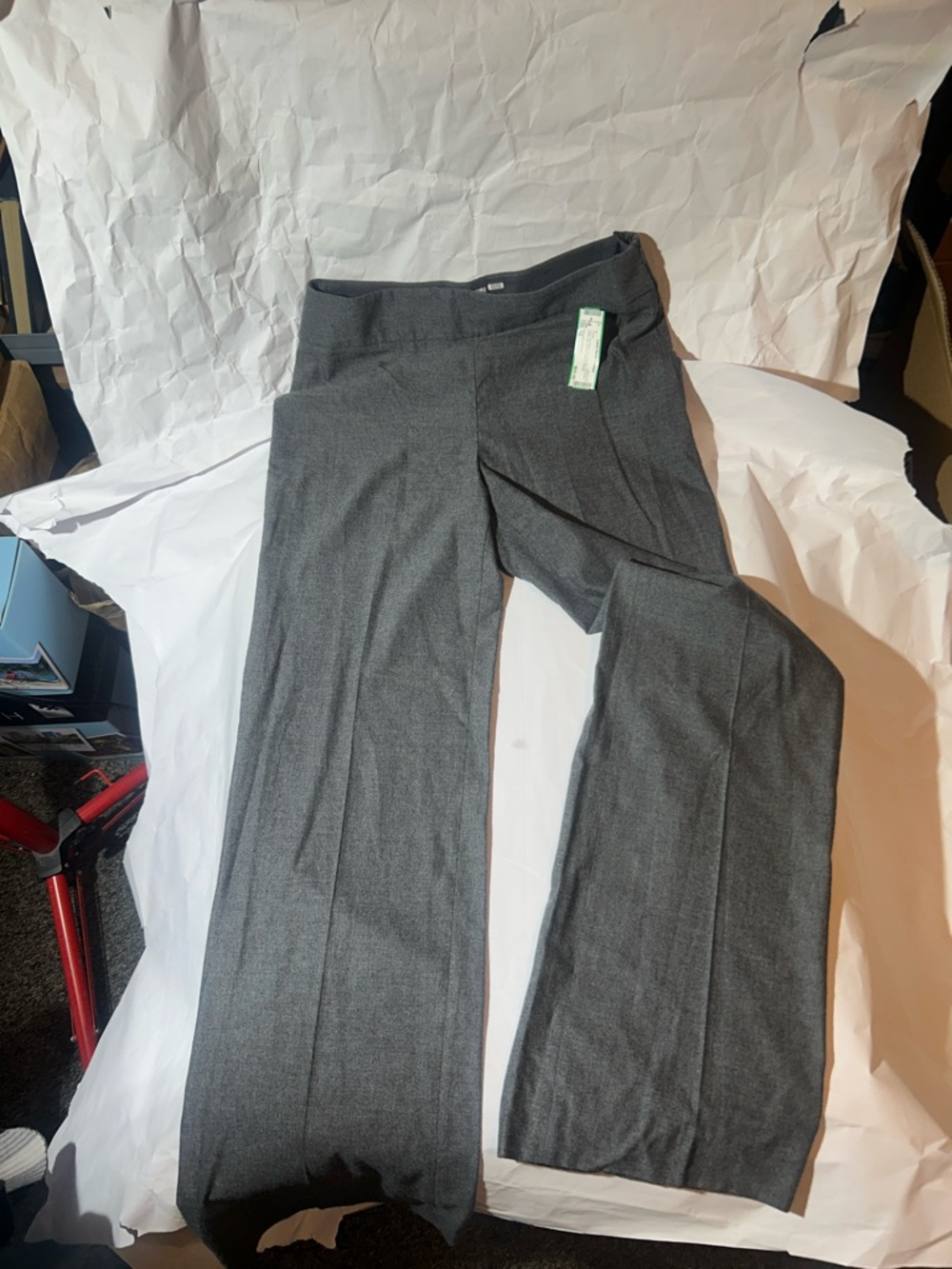 Armani Collezioni Gray, Side Zip, Flat Front, Wide Leg Women’s Trousers